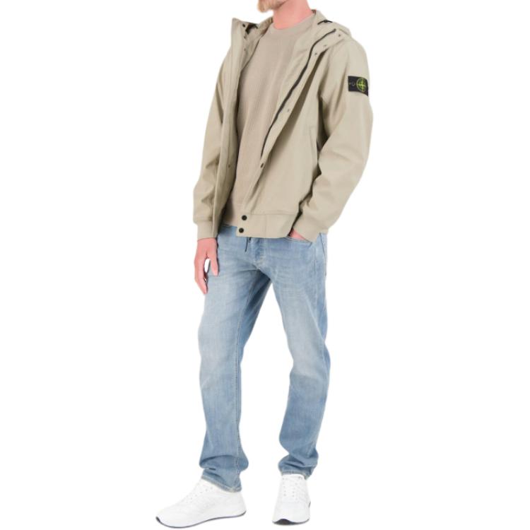 STONE ISLAND Куртка с капюшоном и нашивкой с логотипом, Beige — фото 4