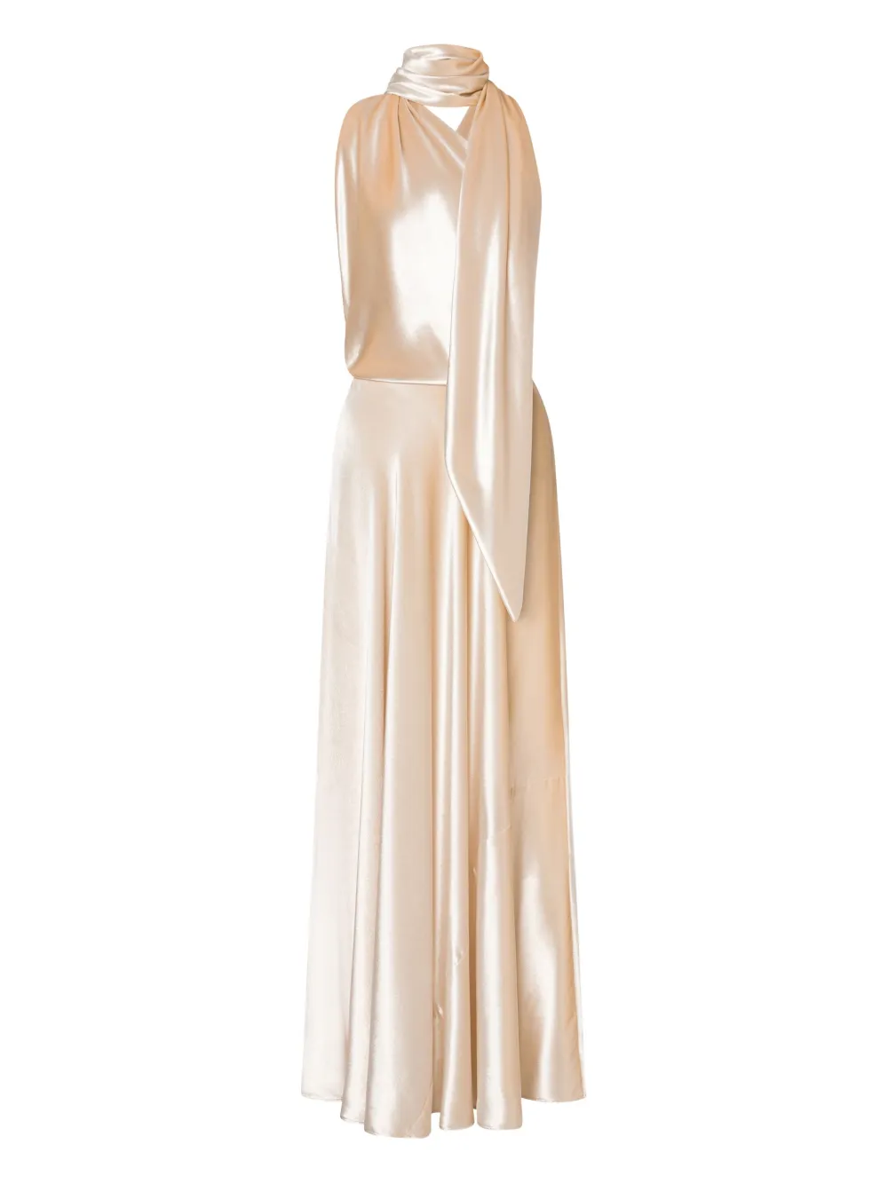 

Атласное платье макси Alberta Ferretti, белый