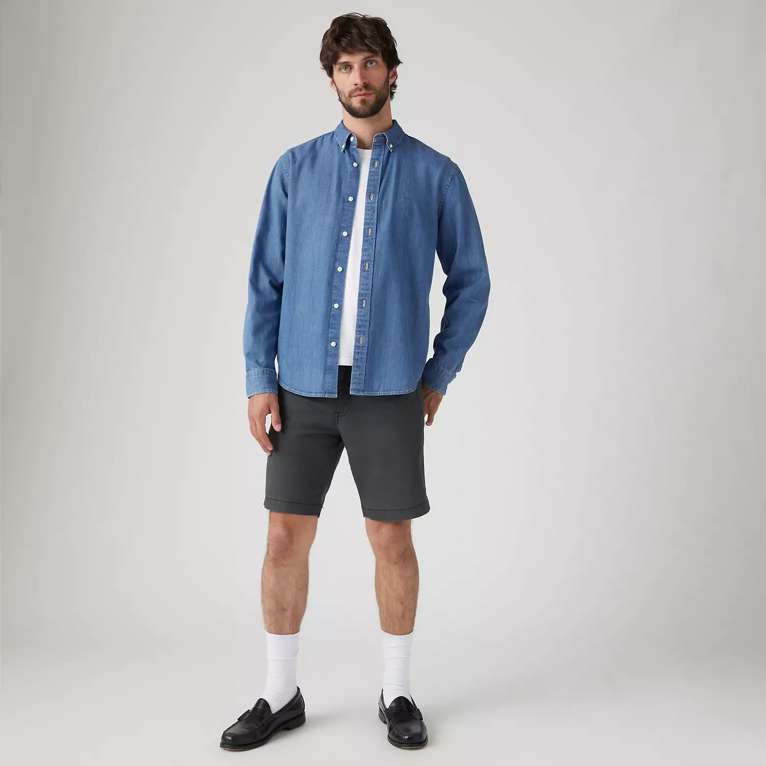 

Мужские шорты Levi's XX Chino Taper Fit из хлопка и льна, цвет Black Plume - Grey