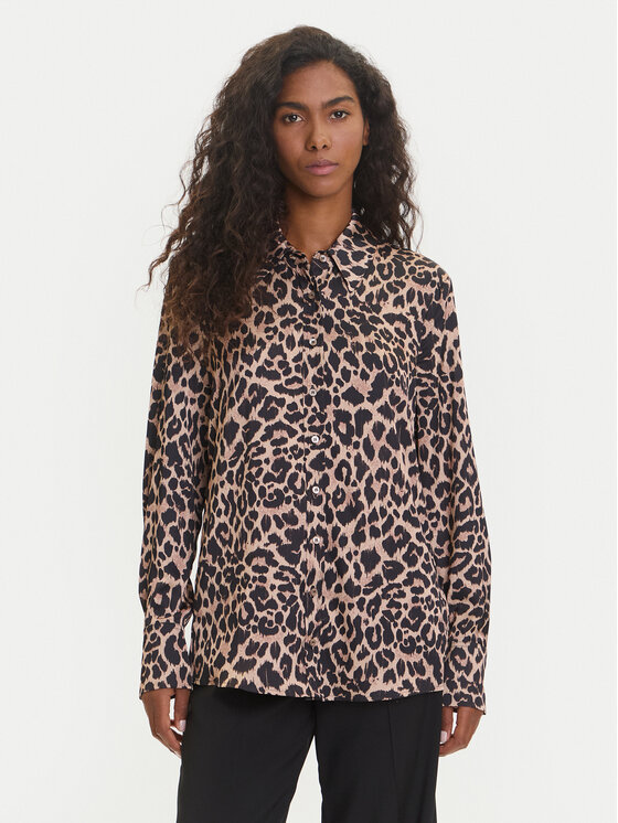 

Рубашка regular fit W5YH03 WF1T2 Guess, коричневый