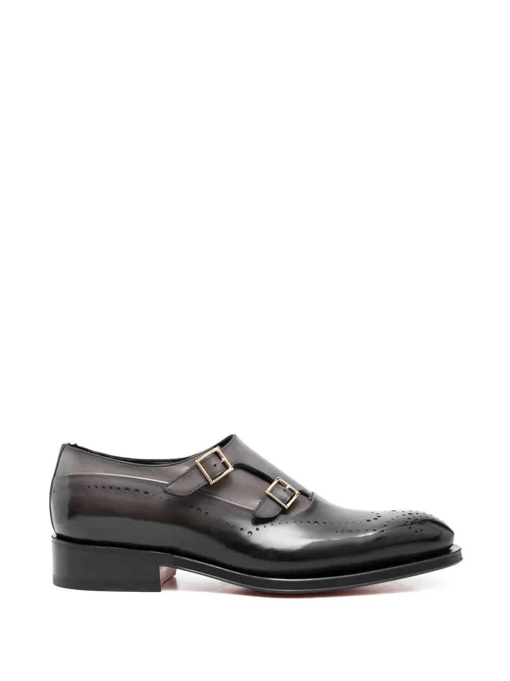 Монки с перфорацией и пряжкой Santoni, серый