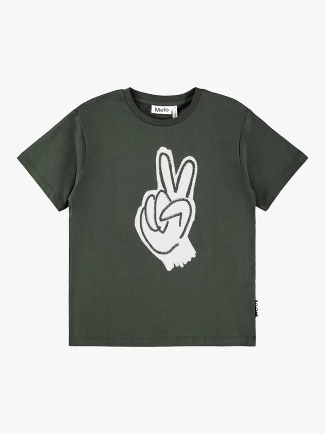 

Детская футболка Riley с принтом из хлопка Molo, Handy Peace