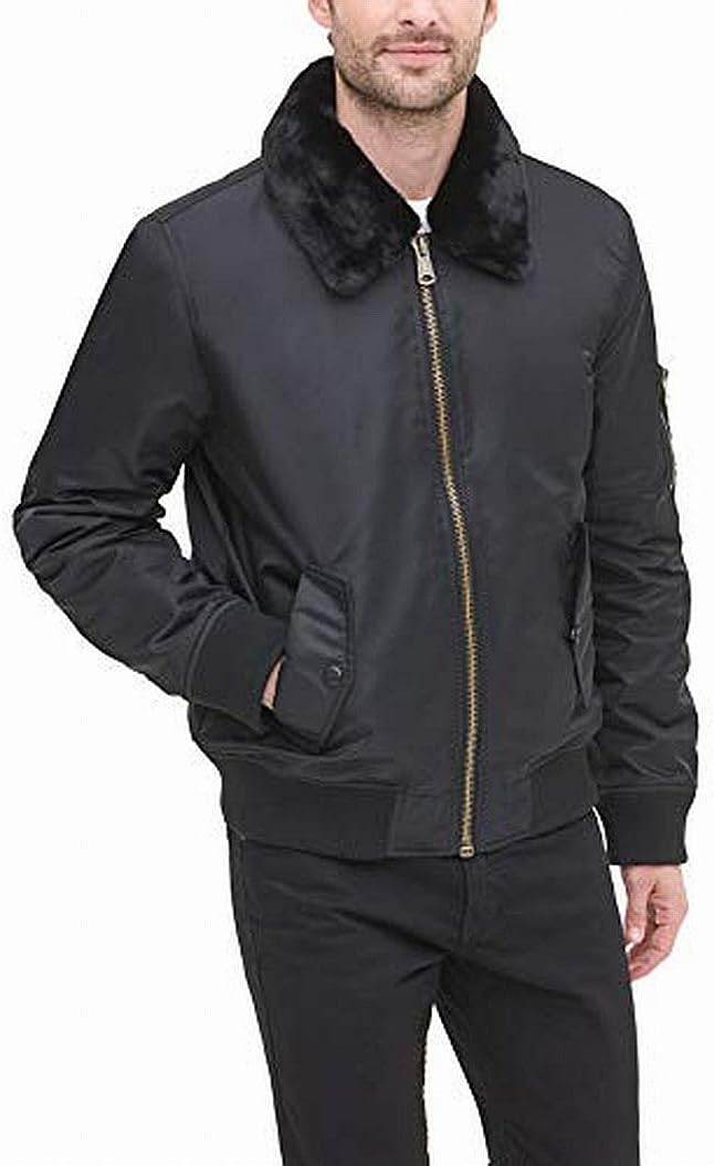 

Мужская офицерская куртка Tommy Hilfiger Laydown с пришитым ворсистым воротником, Black W. Flag Patch