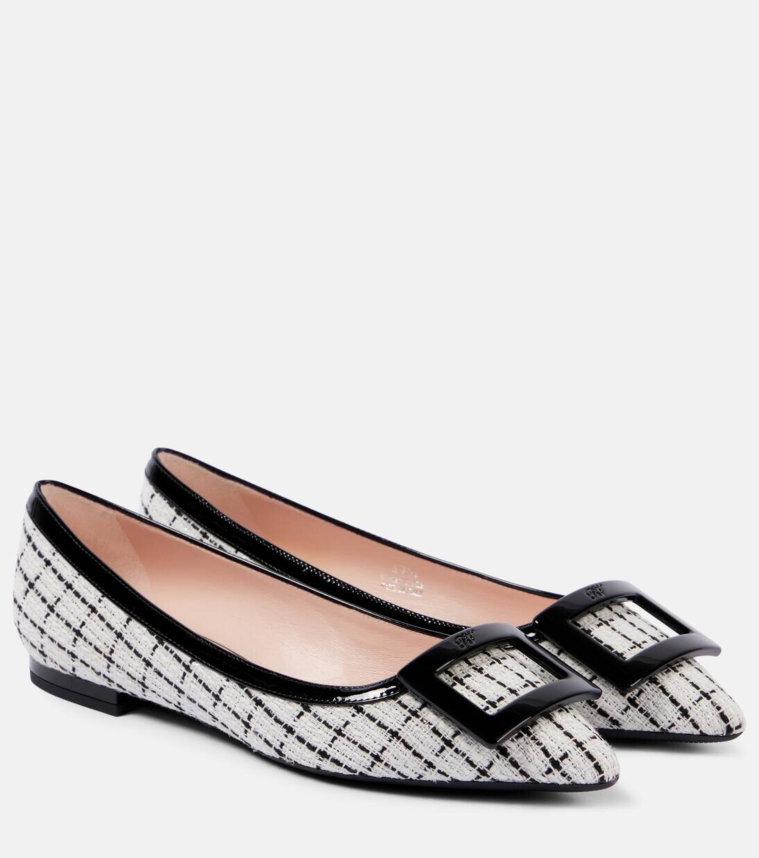 Балетки-букле Gommetine Roger Vivier, цвет bianco+nero