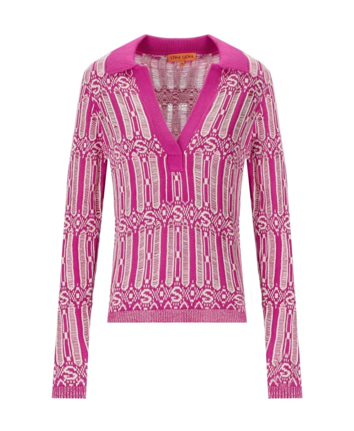 

Свитер с логотипом цвета фуксии Stine Goya, розовый