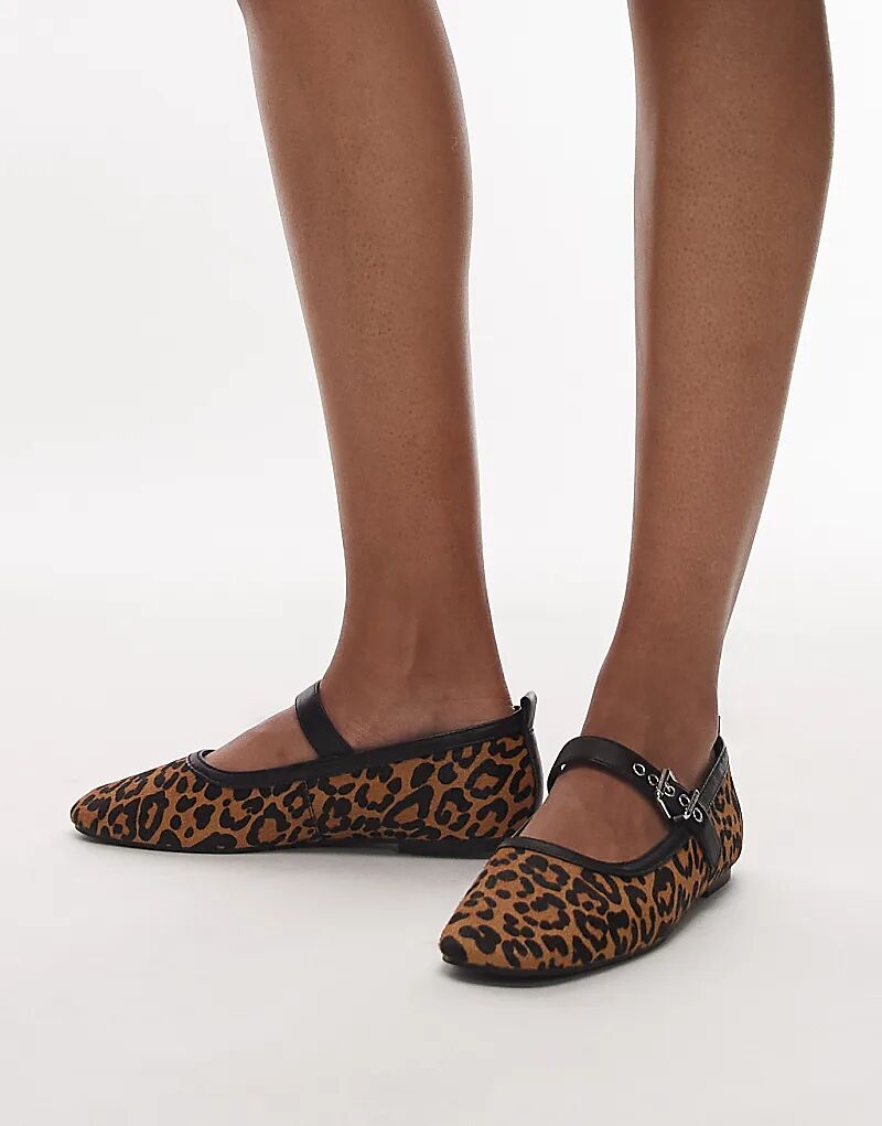 Туфли Мэри Джейн от Tommy Jeans с леопардовым принтом