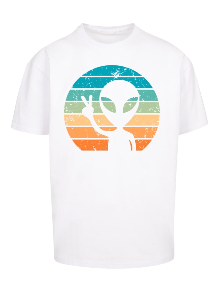 

Футболка оверсайз Alien Piece Sunset белого цвета F4NT4STIC, Белый, Футболка оверсайз Alien Piece Sunset белого цвета F4NT4STIC