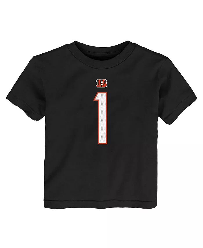 Футболка Ja'Marr Chase Black Cincinnati Bengals с именем и номером игрока для мальчиков и девочек Nike — фото 3
