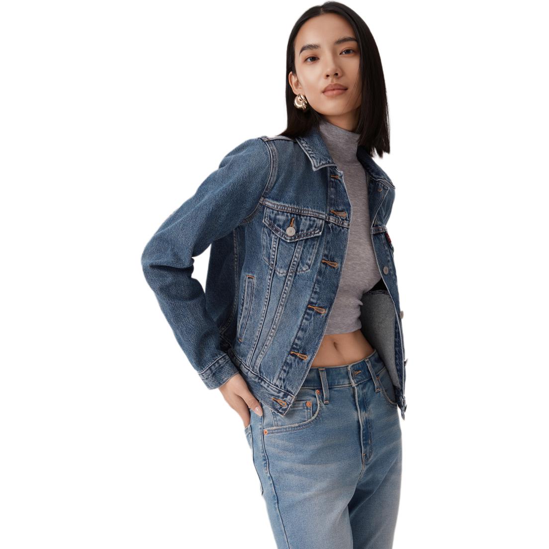 Levis Джинковая куртка женская светло-голубая — фото 3