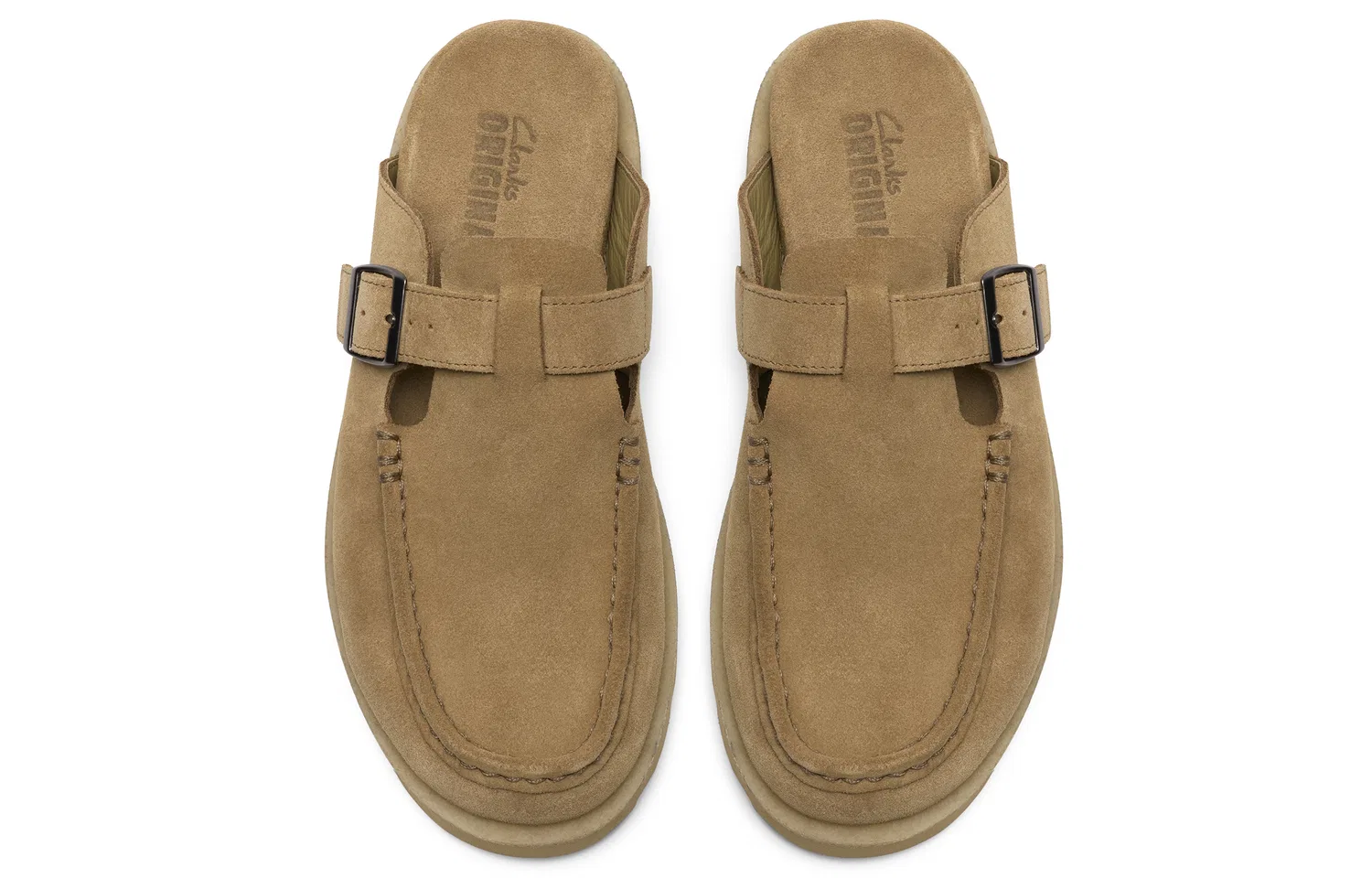 Закрытые тапочки-мюли мужские Clarks желтые — фото 3