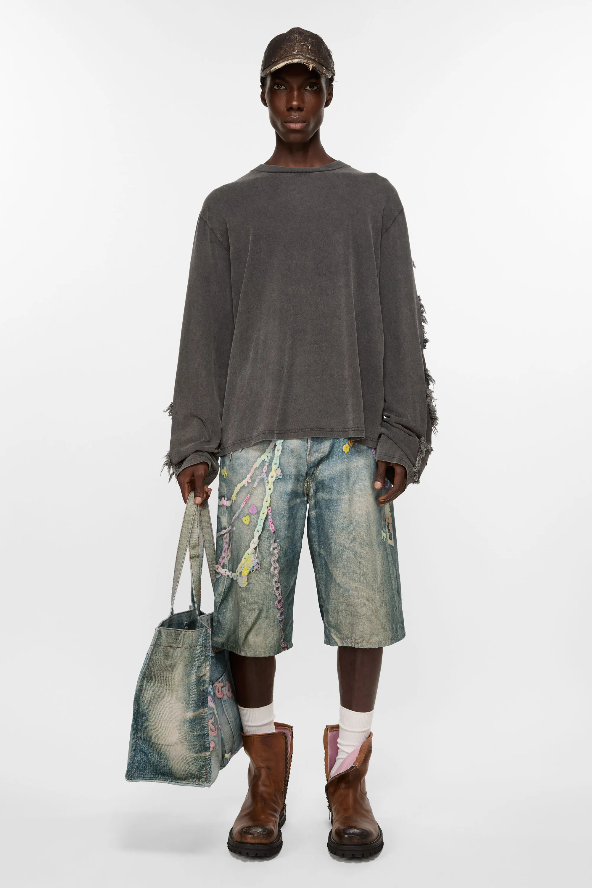 

Джинсовые шорты - свободного кроя Acne Studios, цвет Mid Blue