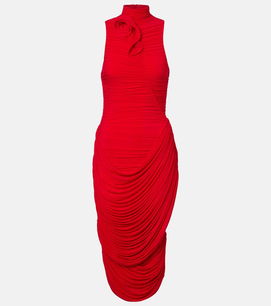 

Платье с цветочной аппликацией и драпировкой Magda Butrym