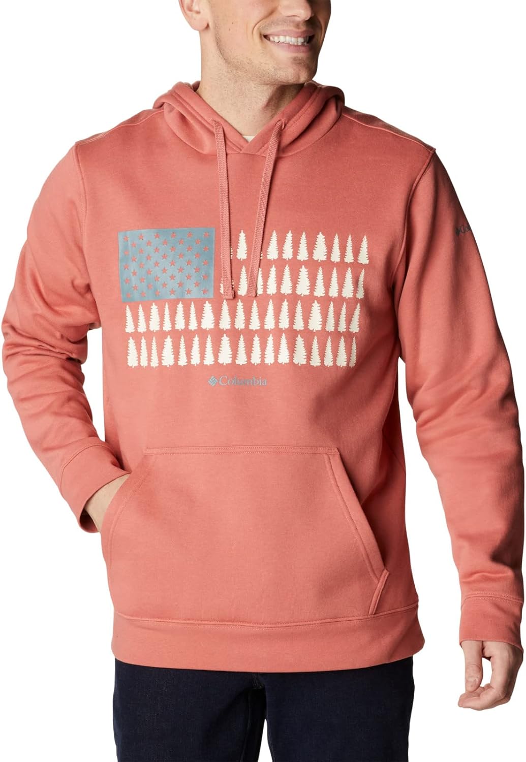 

Куртка-толстовка Columbia мужская Trek Hoodie, Dark Coral/Treestriped Flag