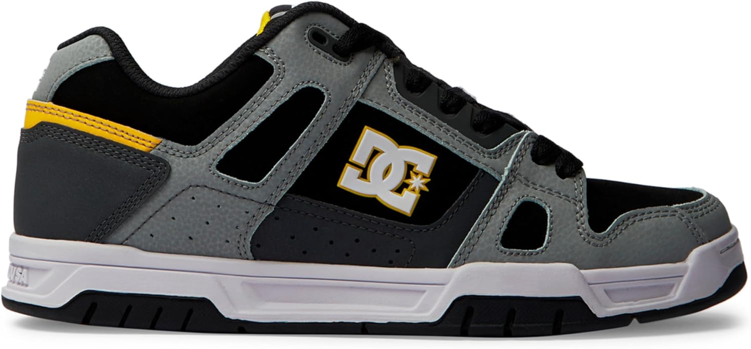 Мужские кеды DC Stag низкие для скейта Dc Shoes, желтый/серый — фото 4