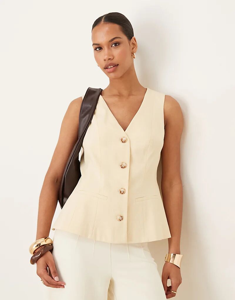 

Жилет ASOS DESIGN с баской лимонного цвета