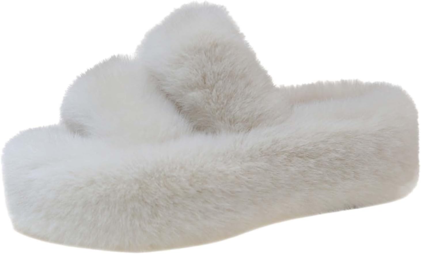 

Женские тапочки теплые нескользящие зимние из искусственного овечьего меха, легкие, для дома и улицы, для женщин и мужчин Generic, бежевый