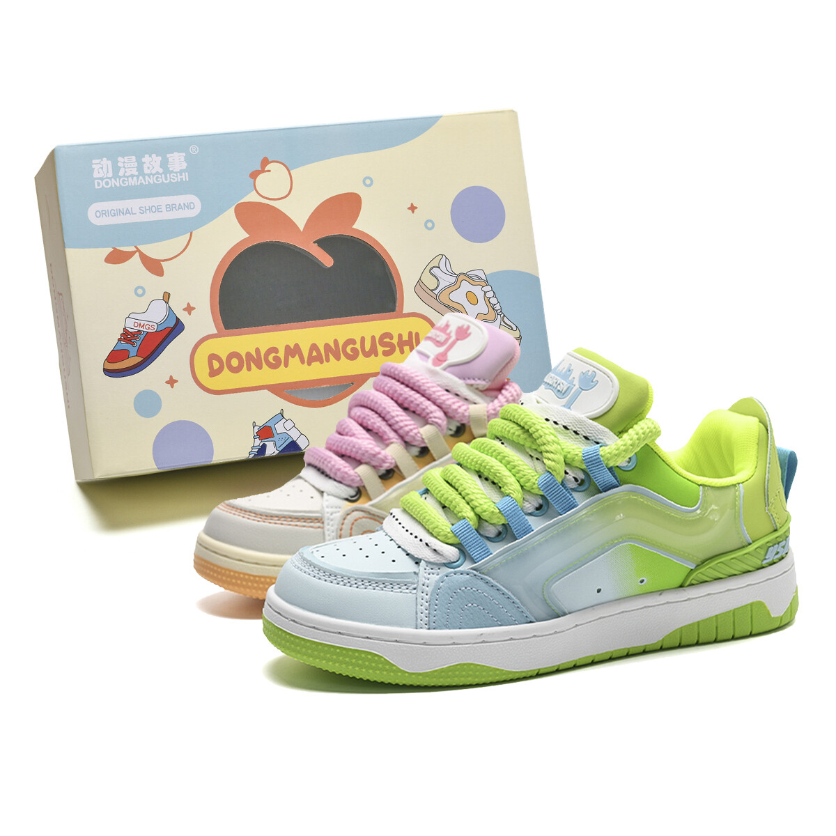 

Кеды, скейтборд обувь женская низкая Anime Story, цвет Mismatched