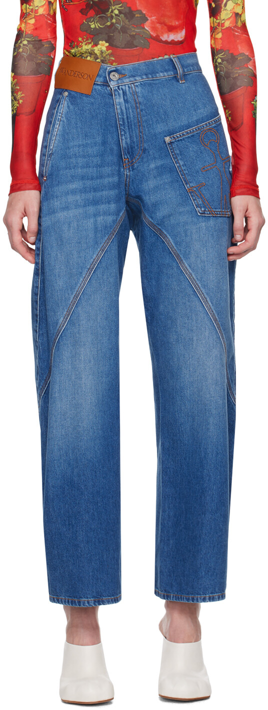 

Синие витые джинсы Workwear JW Anderson, светло-голубой