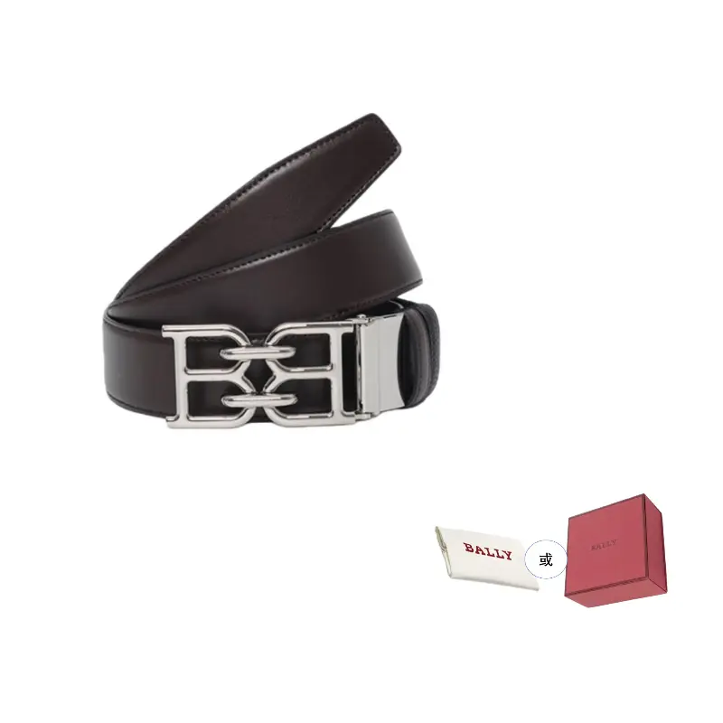 

Кожаные ремни мужские Coffee/Black ширина 3,5 см BALLY, коричневый/черный