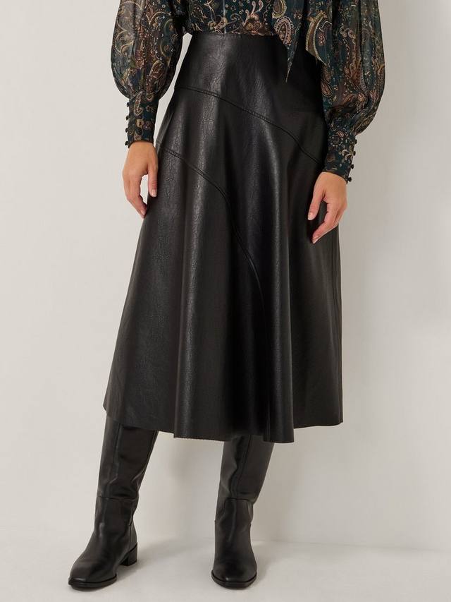 

Юбка миди Marnie из искусственной кожи Monsoon, Black