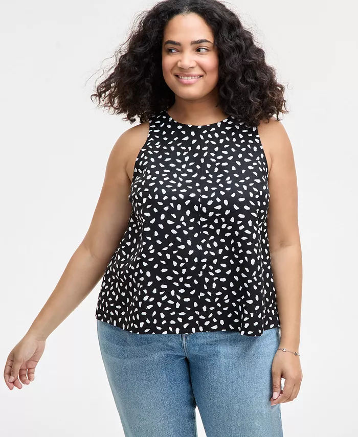 

Модный топ без рукавов с принтом в горох Plus Size On 34th, мультиколор