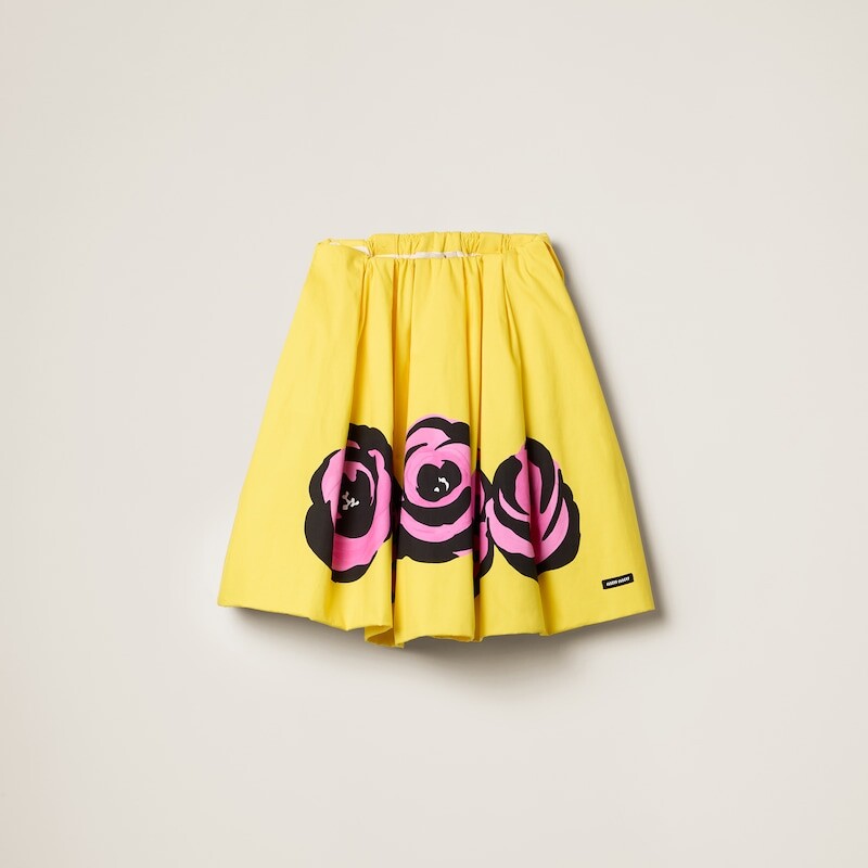 

Юбка из поплина и джерси Miu Miu, желтый