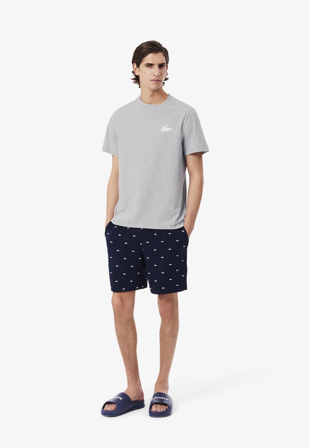 

Футболка с принтом Lacoste, серый