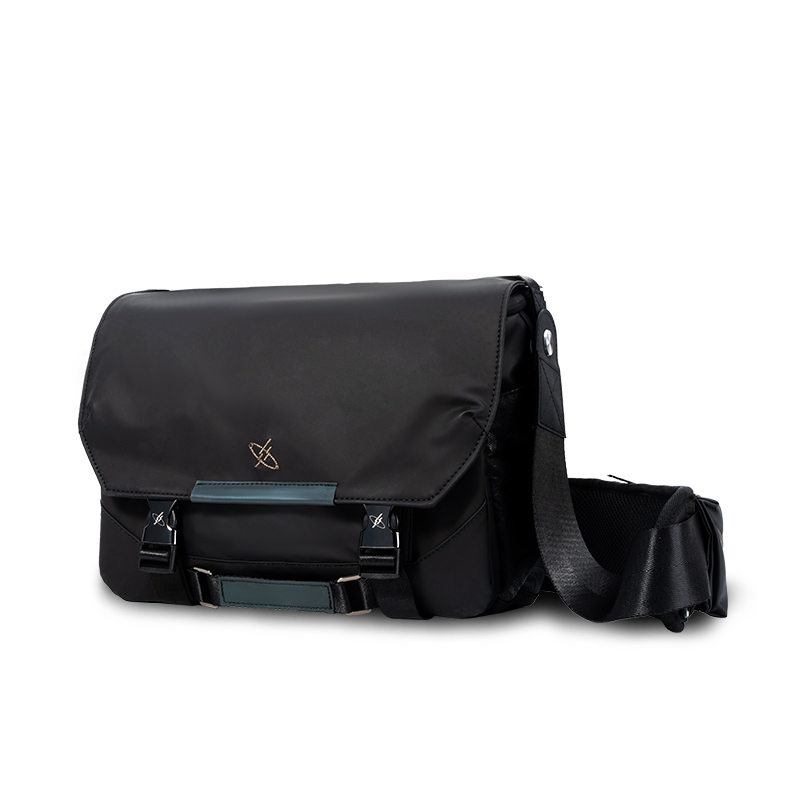 

GYXX Искусственная кожа фотосумка курьерская сумка наплечная сумка через плечо унисекс, Radiant Black