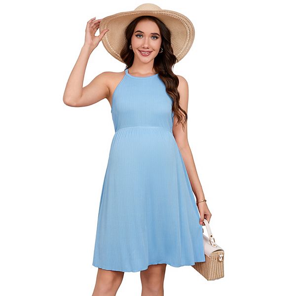 

Повседневное платье для беременных на запах без рукавов Seoria, Blue