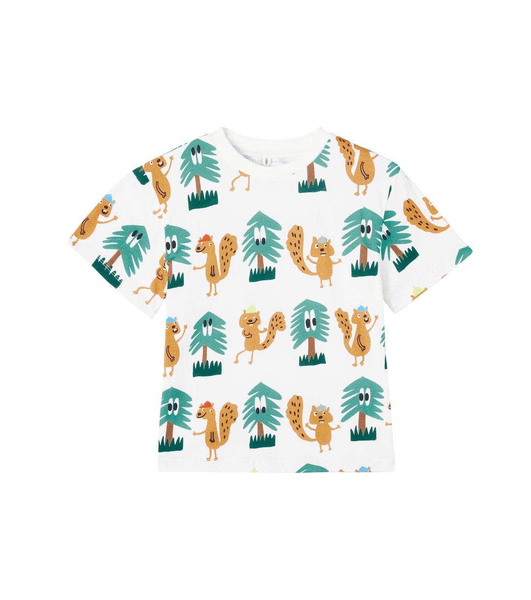 

Футболка из хлопкового джерси с принтом Stella McCartney Kids, Ivory/Colourful