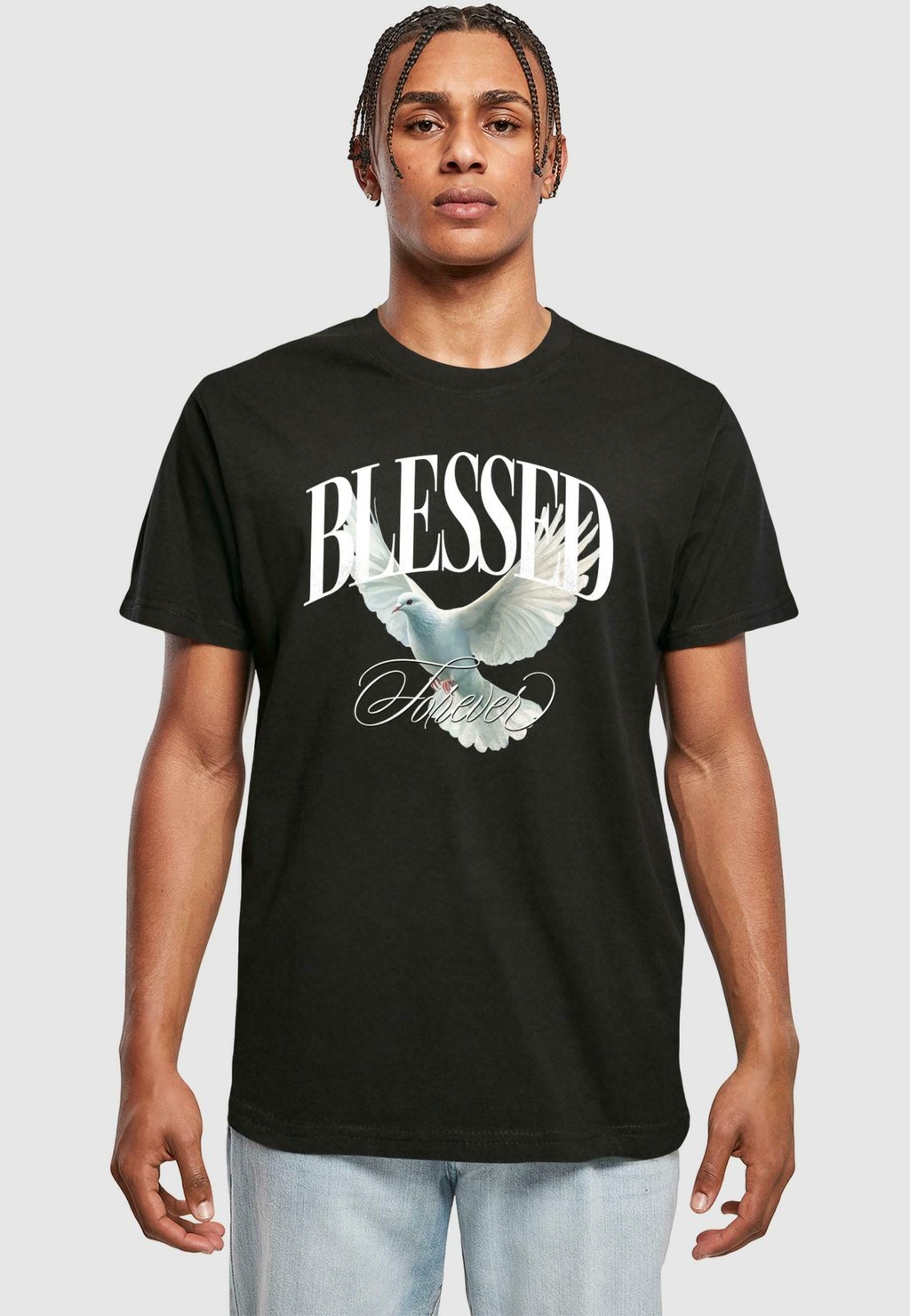 

Рубашка с принтом BLESSED FOREVER Mister Tee, черный