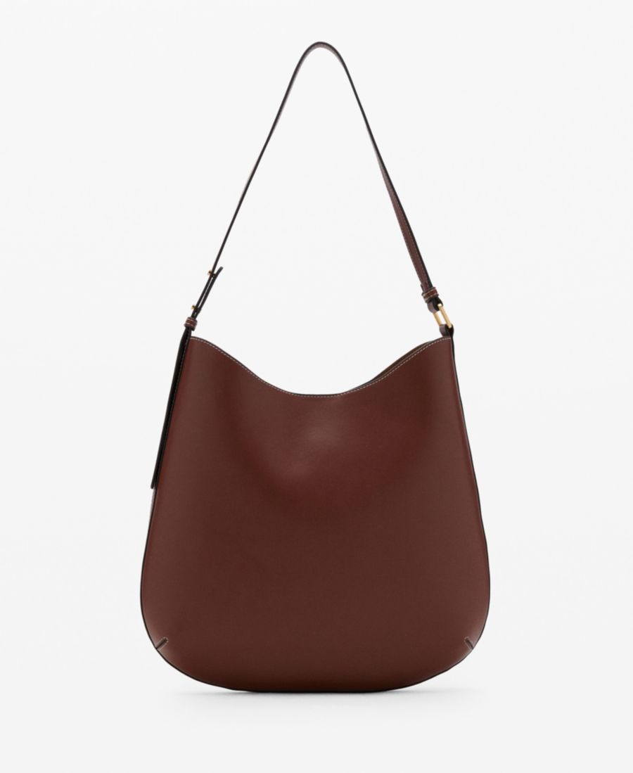 

Большая женская овальная сумка через плечо MANGO, Leather