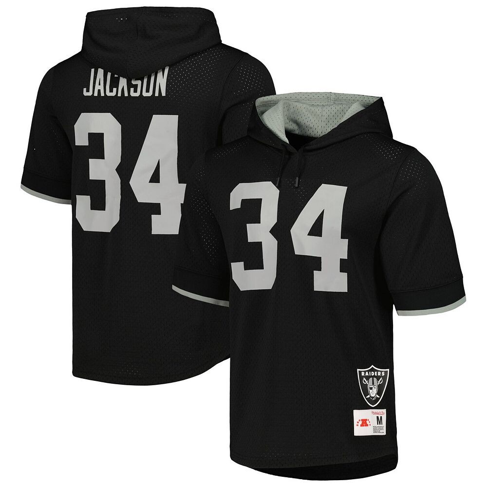 

Мужская футболка с сетчатой ​​толстовкой с именем и номером игрока Mitchell & Ness Bo Jackson, черная Los Angeles Raiders Gridiron Classics, цвет Nfl Black