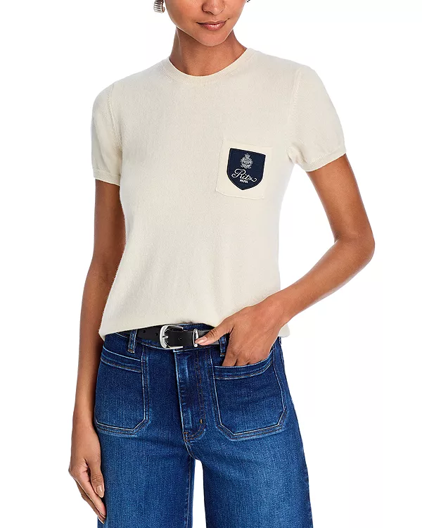 

Кашемировая футболка с гербом Ritz Frame, белый