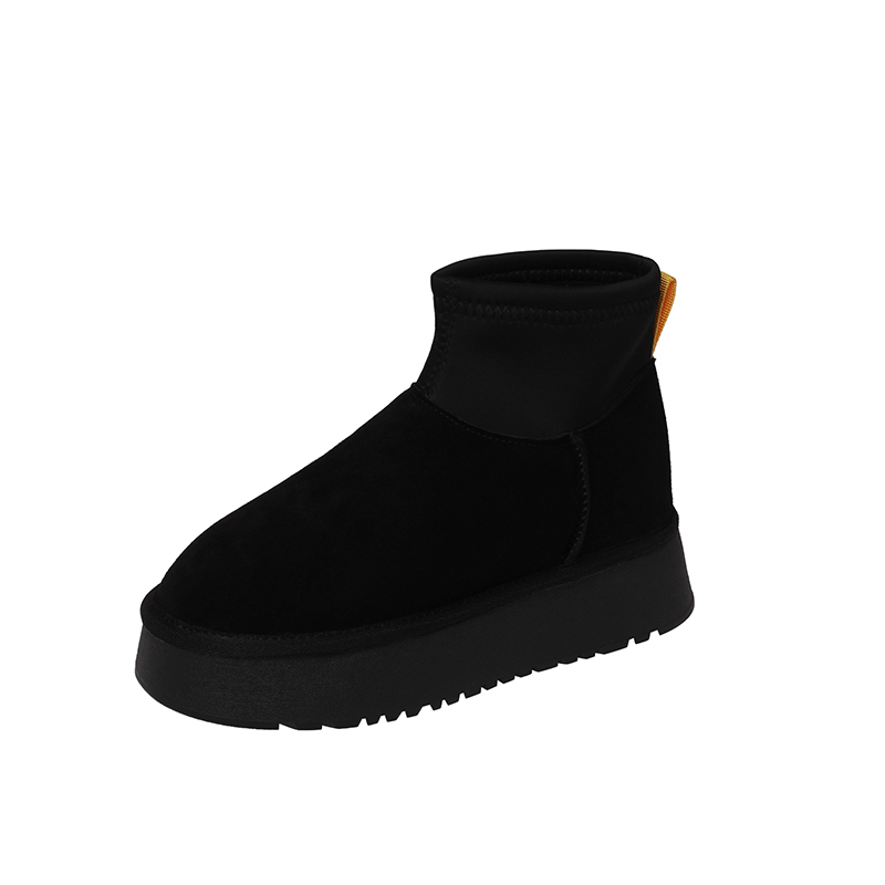 Yeezyy Reezy Тёплые короткие зимние сапоги женские - чёрные, цвет Black