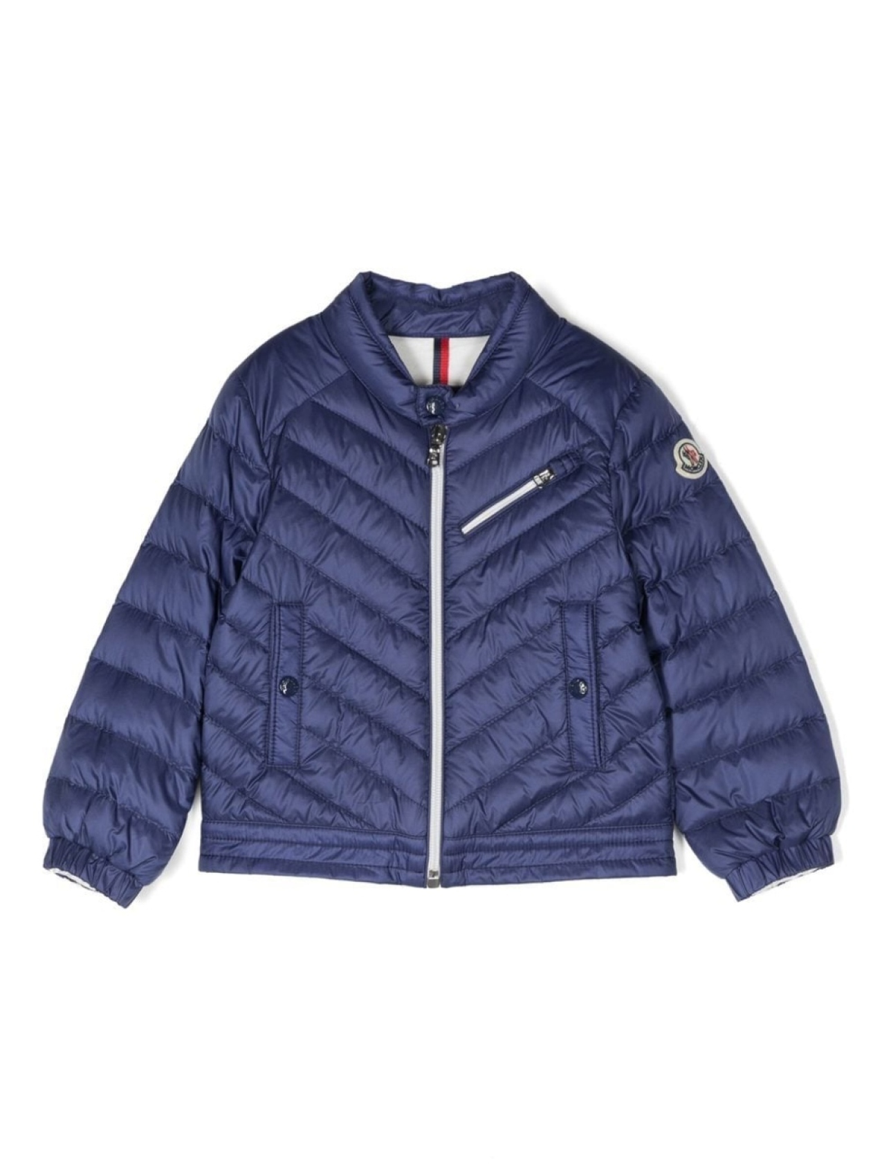 

Moncler Enfant пуховик с нашивкой-логотипом, синий