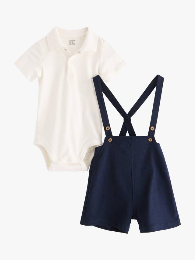 

Детский комплект: боди и комбинезон Lindex, Light Dusty White