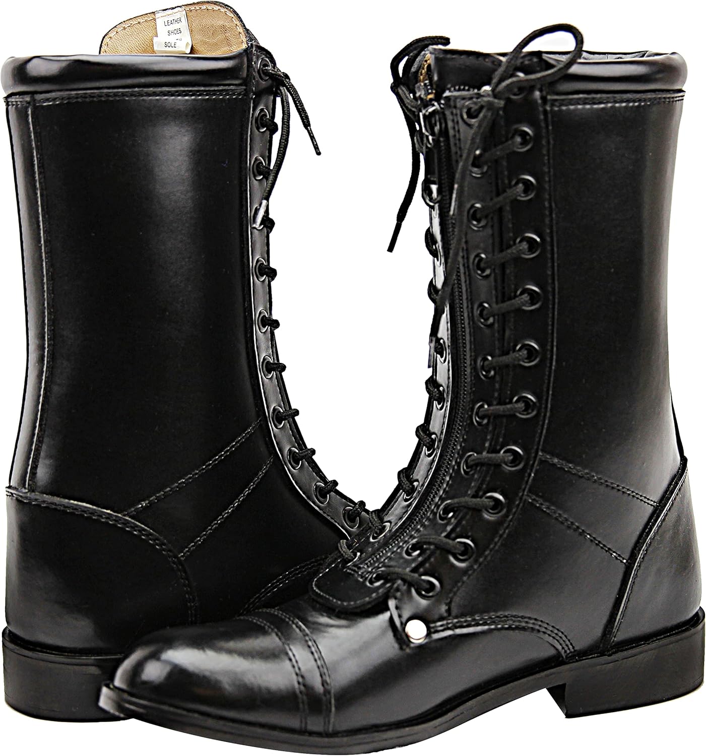 Мужские мотоциклетные кожаные ботинки выше щиколотки Mens Man Dragster Mid Calf, стильные и модные Fammz, черный