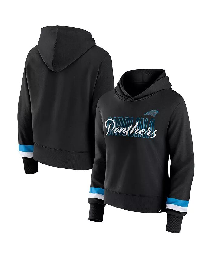 

Женская черная толстовка с капюшоном Carolina Panthers Over Under Fanatics