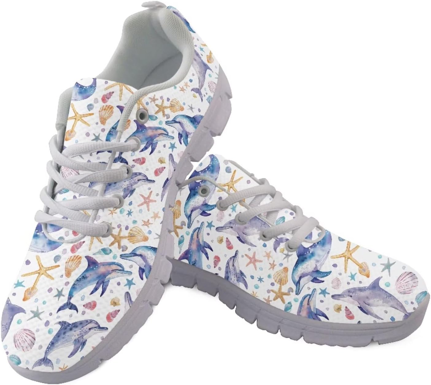 

Кроссовки Jeiento для улицы и спорта для женщин и мужчин, шнуровка, для бега по дороге, сетчатые дышащие, для занятий в спортзале, походов, велоспорта и танцев, Dolphin