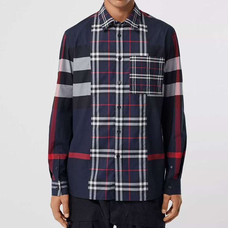 Рубашка Burberry мужская с длинным рукавом, синий — фото 4