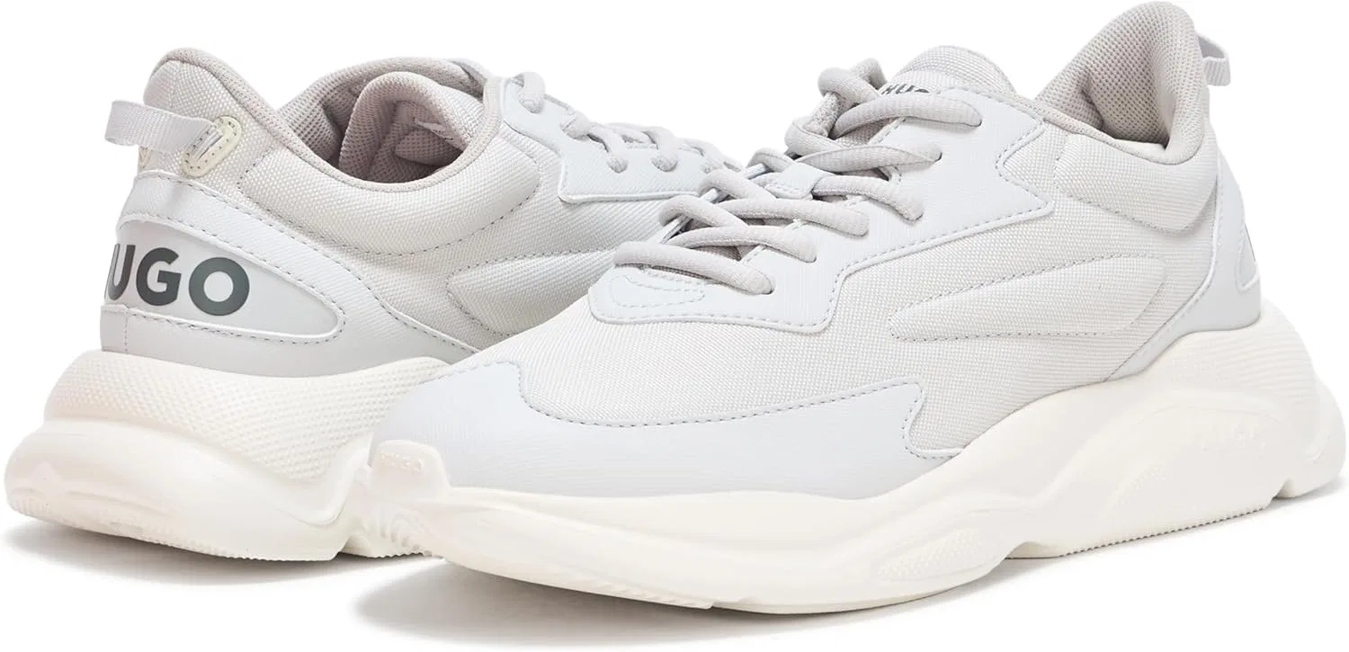 Мужские кроссовки HUGO в беговом стиле с толстой резиновой подошвой, Grey Frost Grey — фото 3