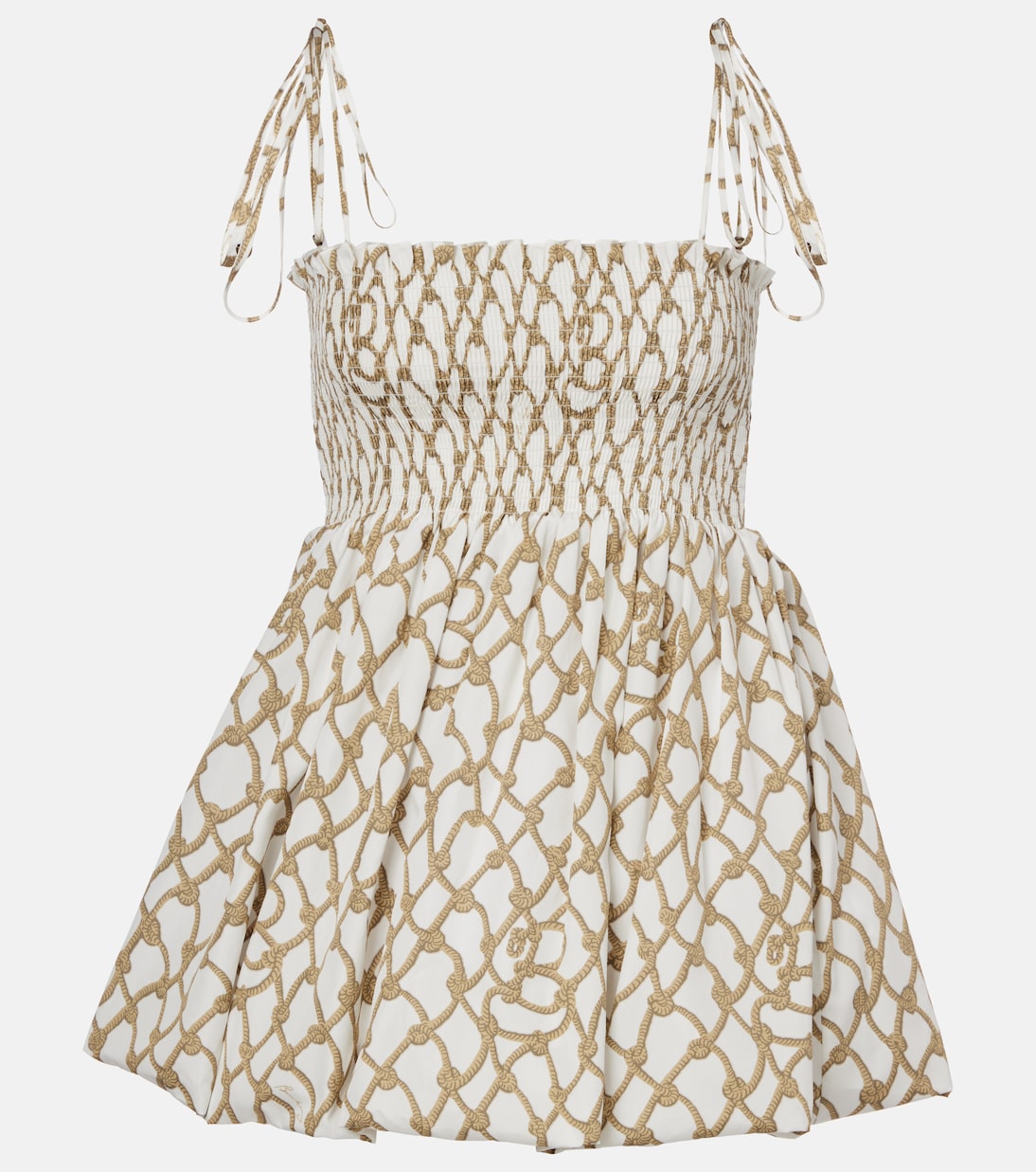 

Мини-платье из хлопка с узлами и сборками Burberry, Thatch Ippattern