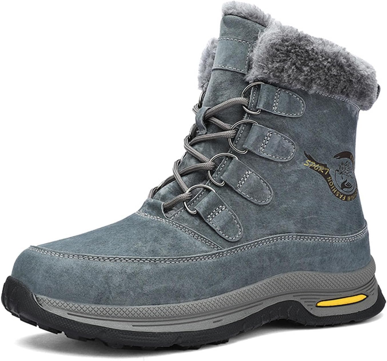 

Мужские высокие зимние водонепроницаемые и теплые снежные ботинки Myallfeet, зимняя мода, замша, противоскользящие, с термоизоляцией, прочные зимние ботинки с толстой подошвой, водонепроницаемые и утолщенные походные ботинки, серый