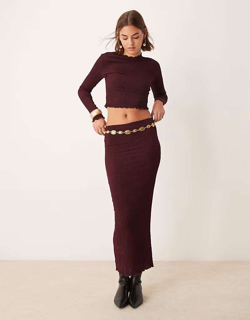 

Юбка миди New Look co-ord из фактурной ткани бордового цвета
