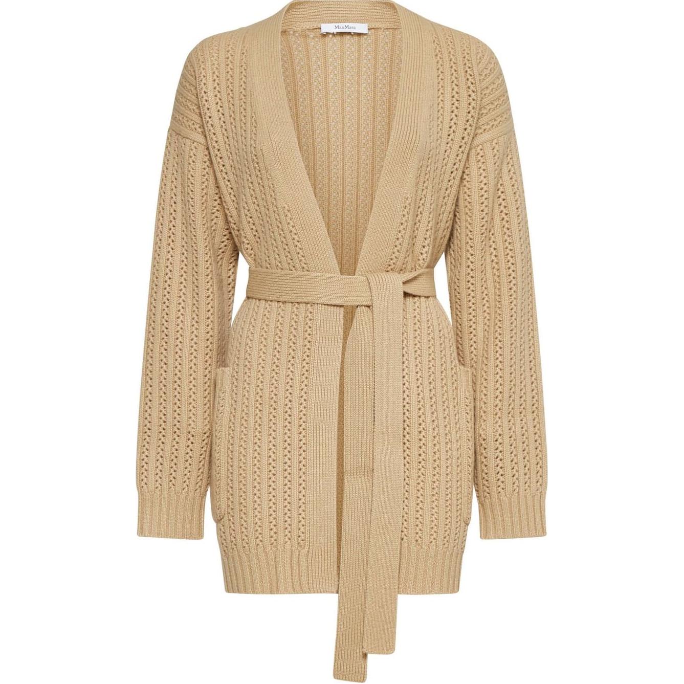 

Кардиган с поясом Max Mara Balzac с длинными рукавами MaxMara, Apricot