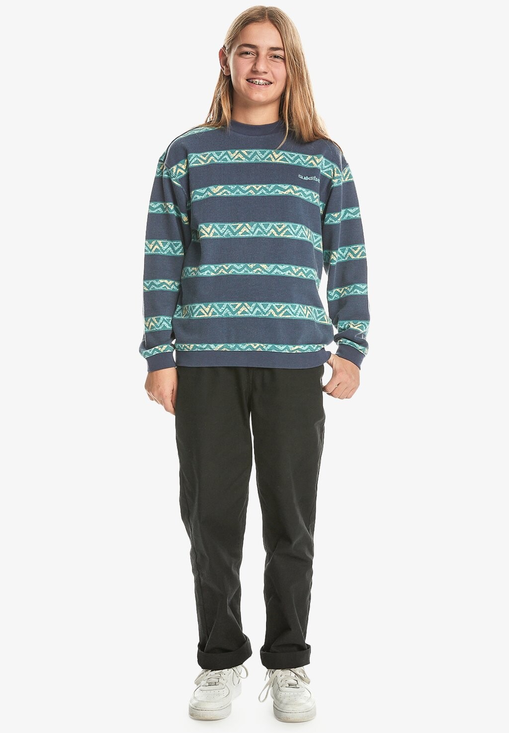 

Толстовка TAKE US BACK CREW STRIPE Quiksilver, цвет crown blue heritage stripe