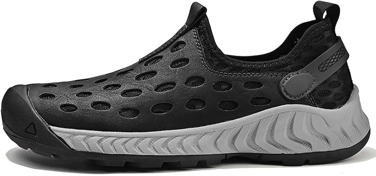 

Мужские дышащие сетчатые прогулочные кроссовки Летние легкие комфортные слипоны для походов Быстросохнущие пляжные сандалии Для отдыха на природе, кемпинга, альпинизма Нескользящие повседневные кроссовки Generic, черный