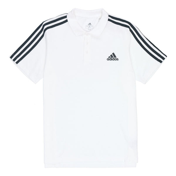 

Футболка Men's adidas Printing Stripe Brand Logo Breathable Solid Color Short Sleeve polo White Polo Shirt, белый