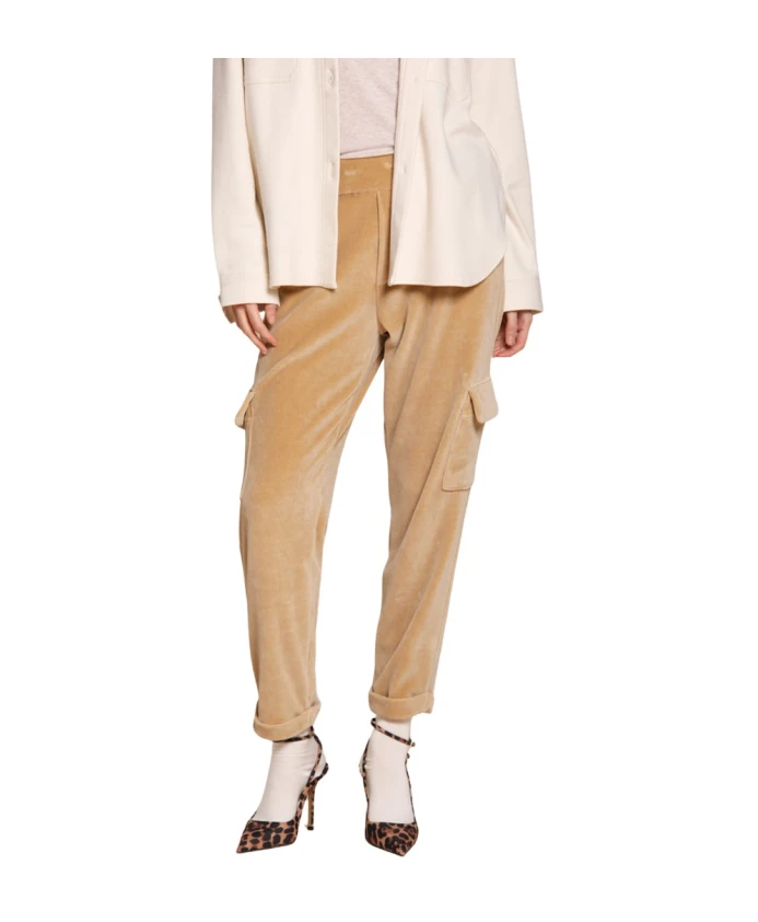 

Бархатные брюки-карго, свободного кроя, бежевые. Mason'S, бежевый